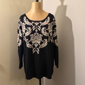 Susan Graver Black  gold  holiday Sweater